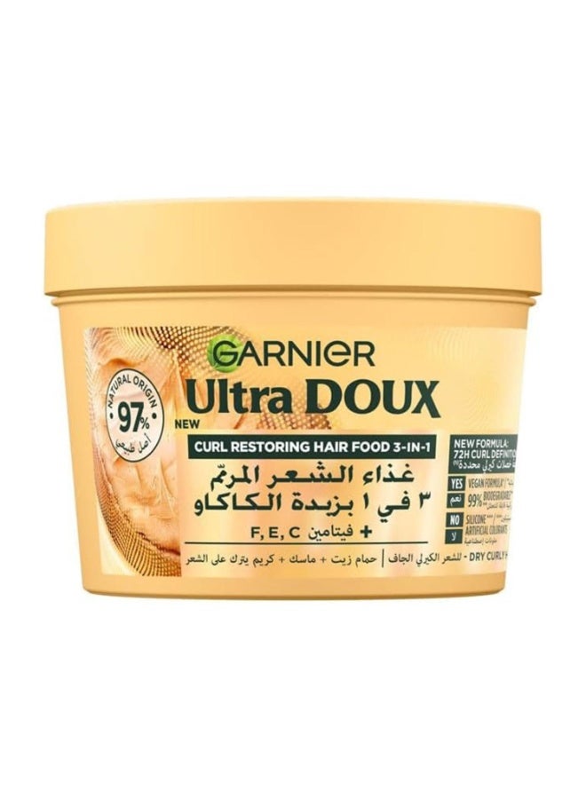 Ultra Doux Hair Food Curls Restoring Cocoa Butter 3-in-1 Hair Mask for Dry Curly Hair 390ML